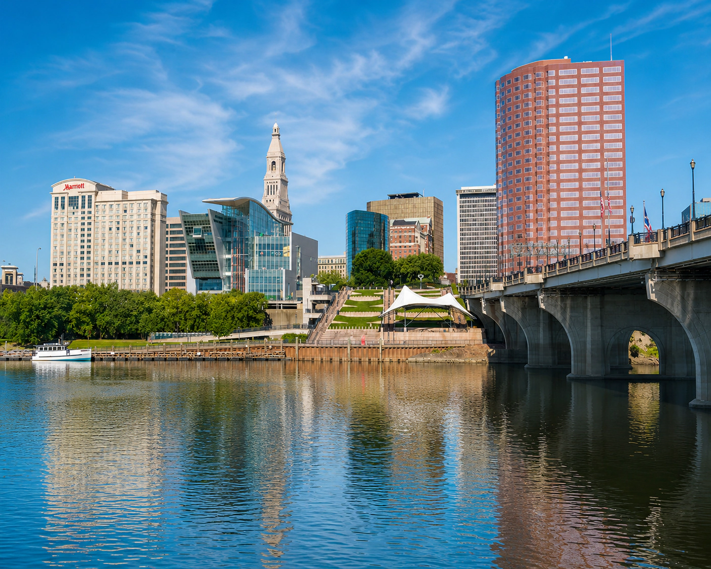 A representative city view in Connecticut.