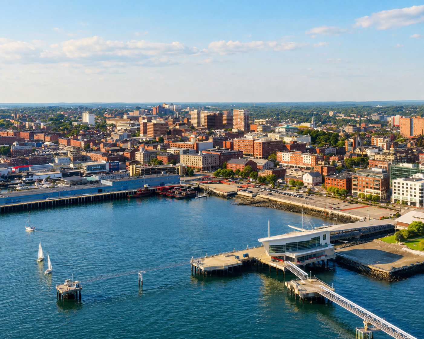 A representative city view in Maine.