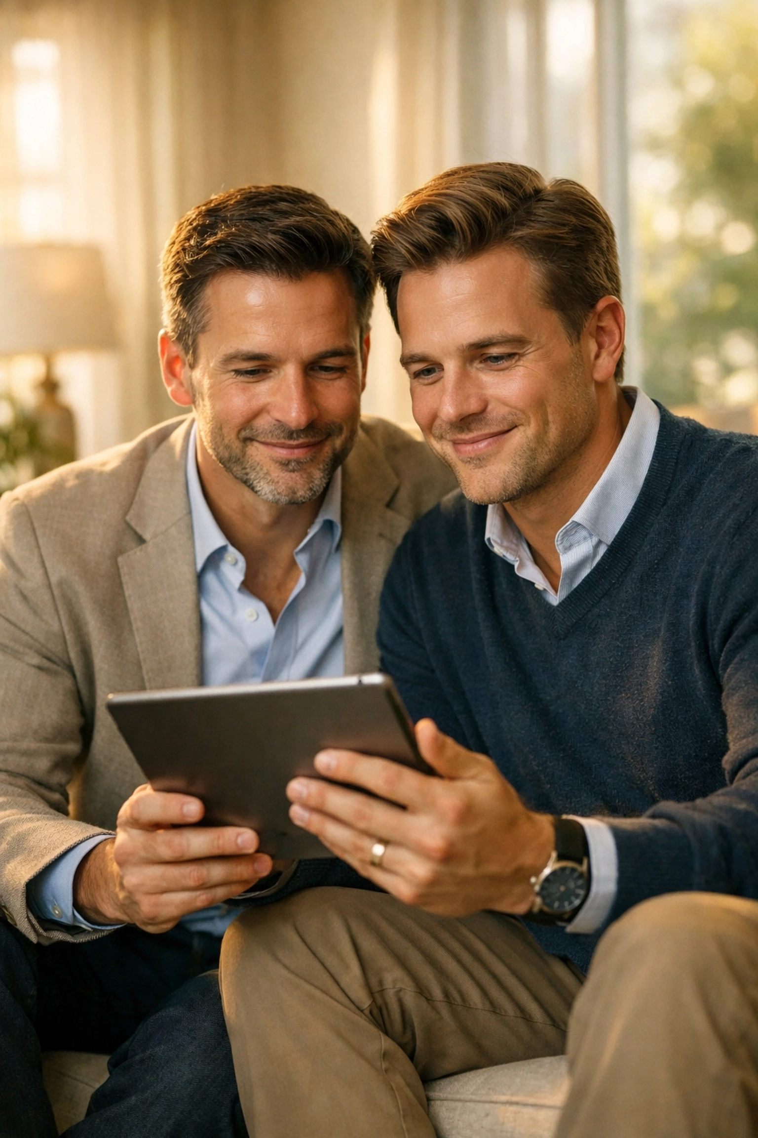 Two Intended Parents reviewing information together during the Surrogate matching process.