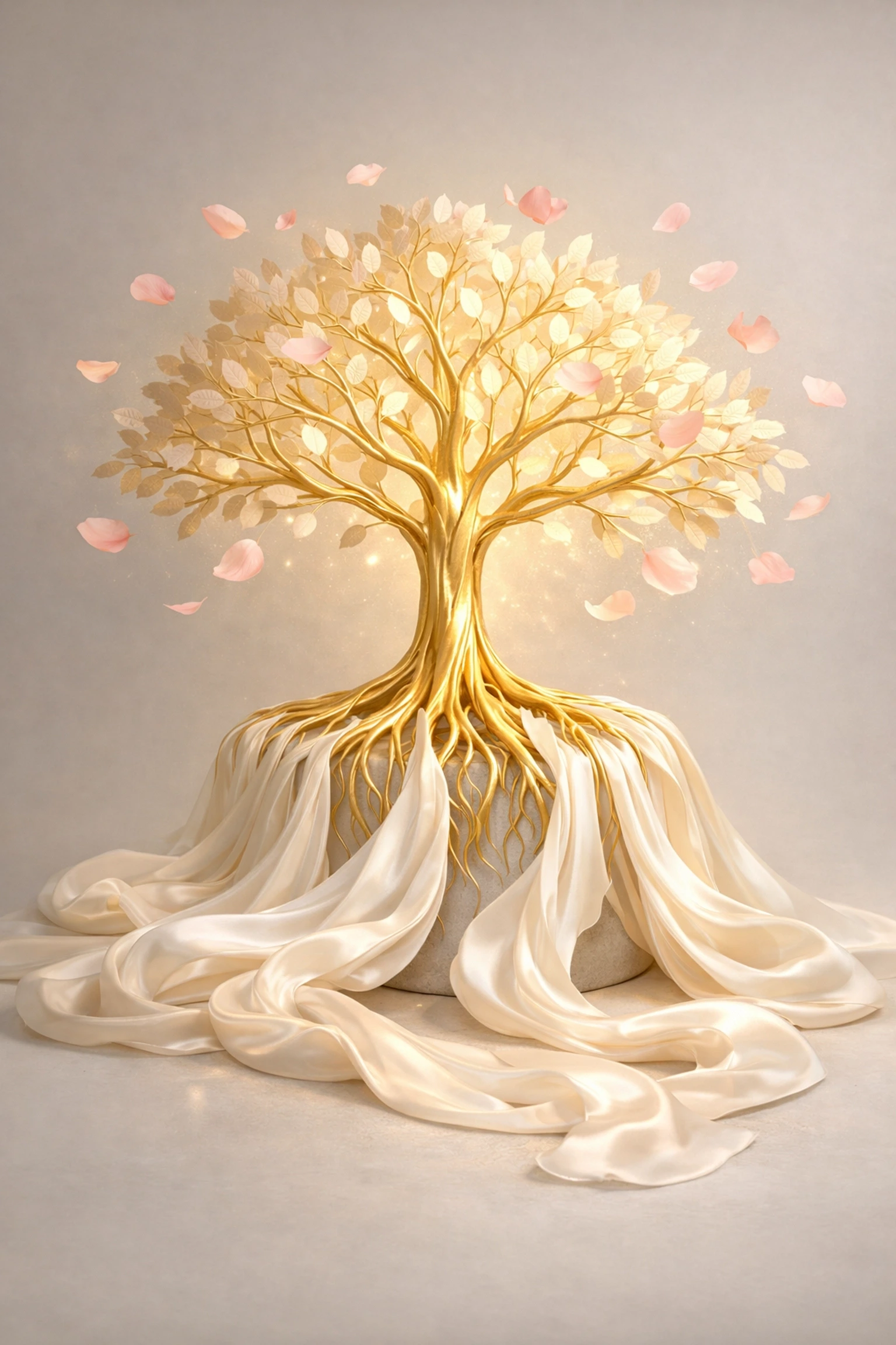 Artistic graphic of a golden tree symbolizing a healthy foundation for gestational surrogacy in Maine.
