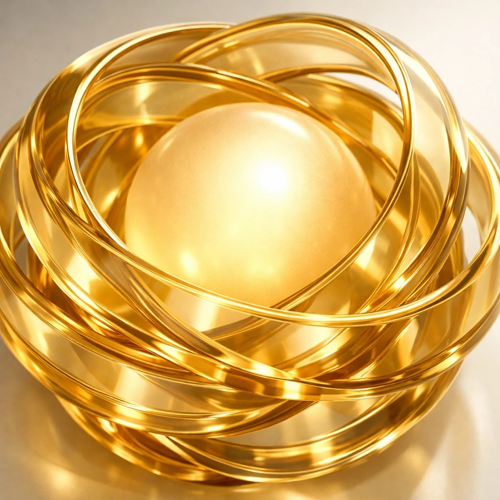 Golden interlocking rings symbolizing financial security and the surrogacy insurance safety net for Missouri surrogates.