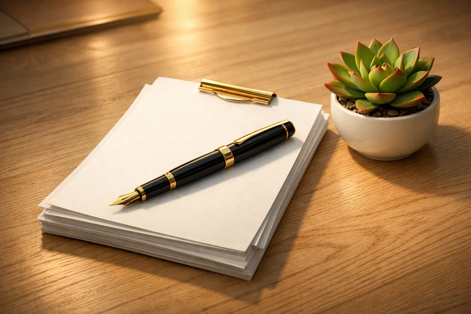Legal documents and pen on a desk, symbolizing the contract requirements for Missouri gestational carrier agreements.