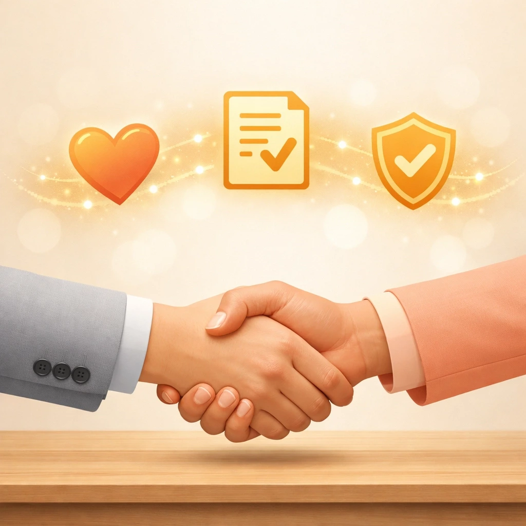 Graphic illustration of a secure legal handshake representing Nevada surrogacy laws and protected rights for Surrogates.