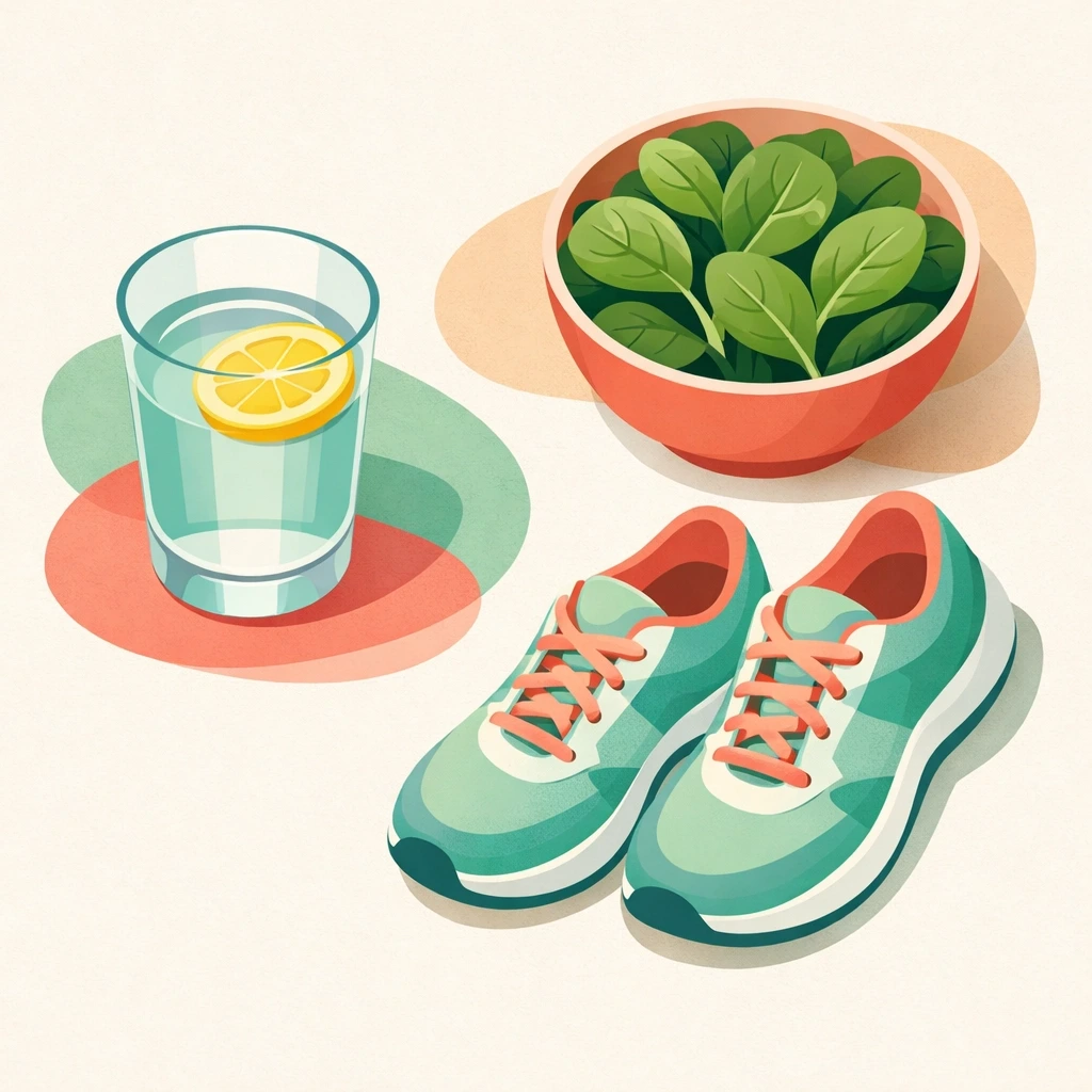 Illustration of healthy lifestyle habits and wellness essential for Nevada surrogate requirements.