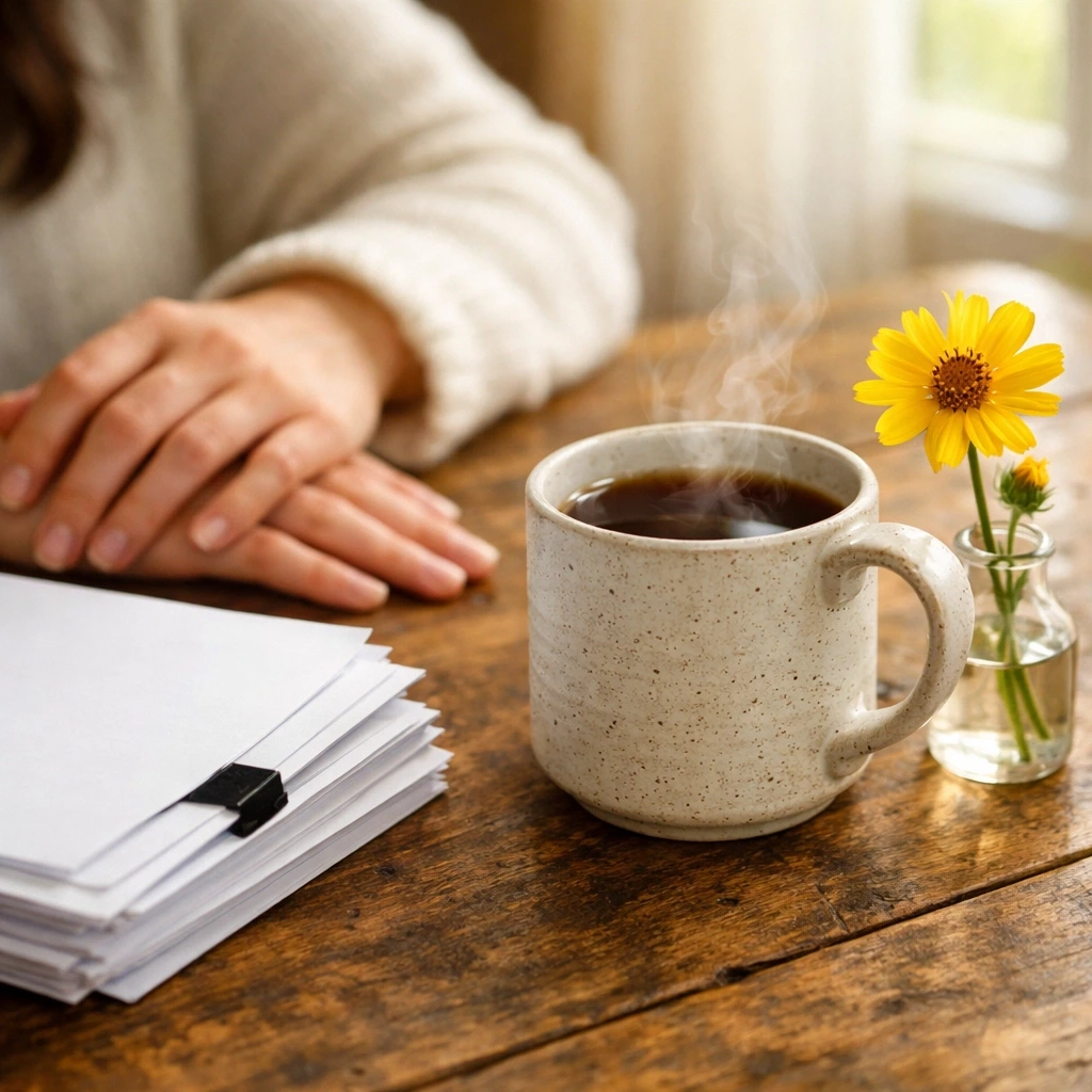 A woman reviewing medical records to prepare for the screening phase of Nevada surrogate requirements.