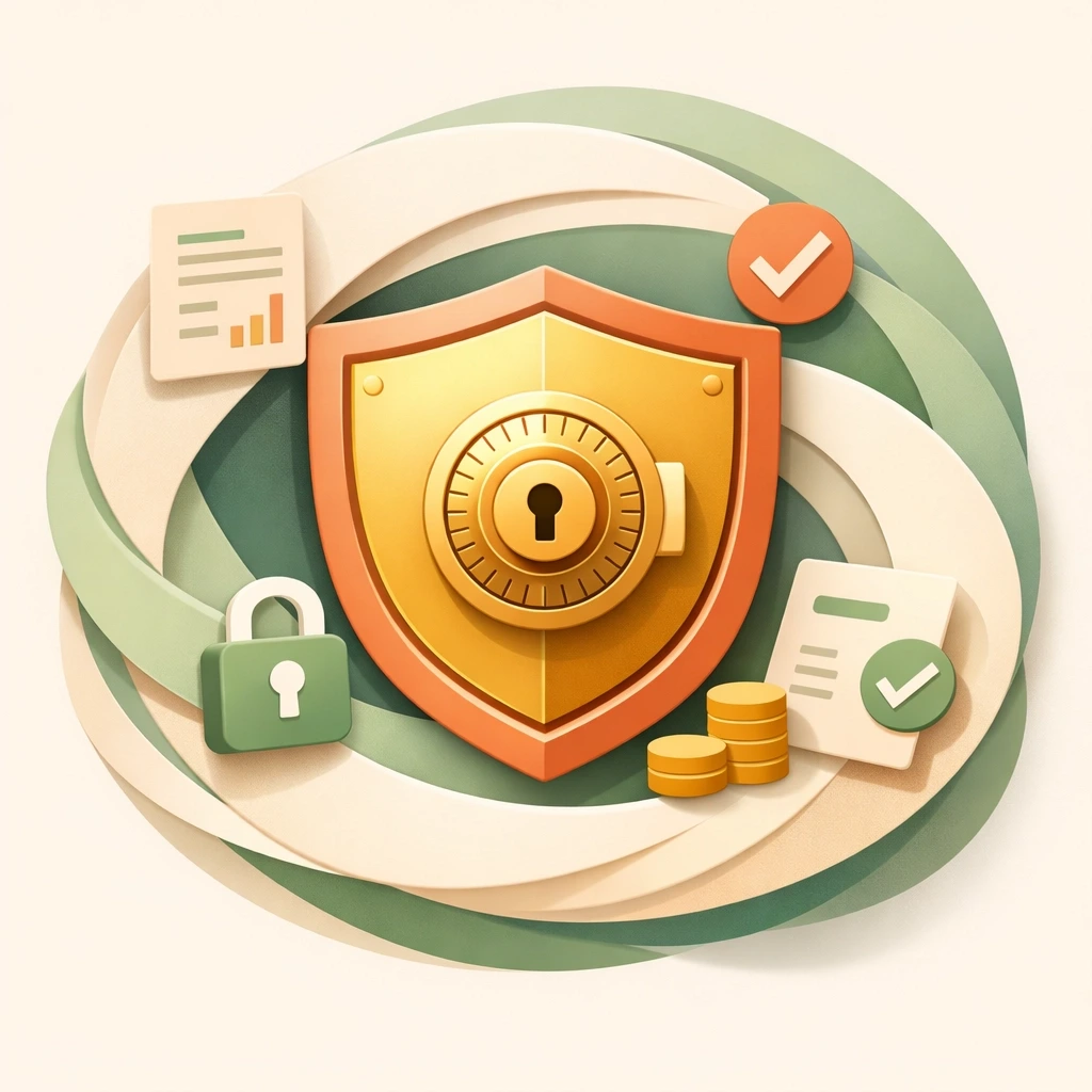 Financial protection shield representing escrow security for surrogate payments