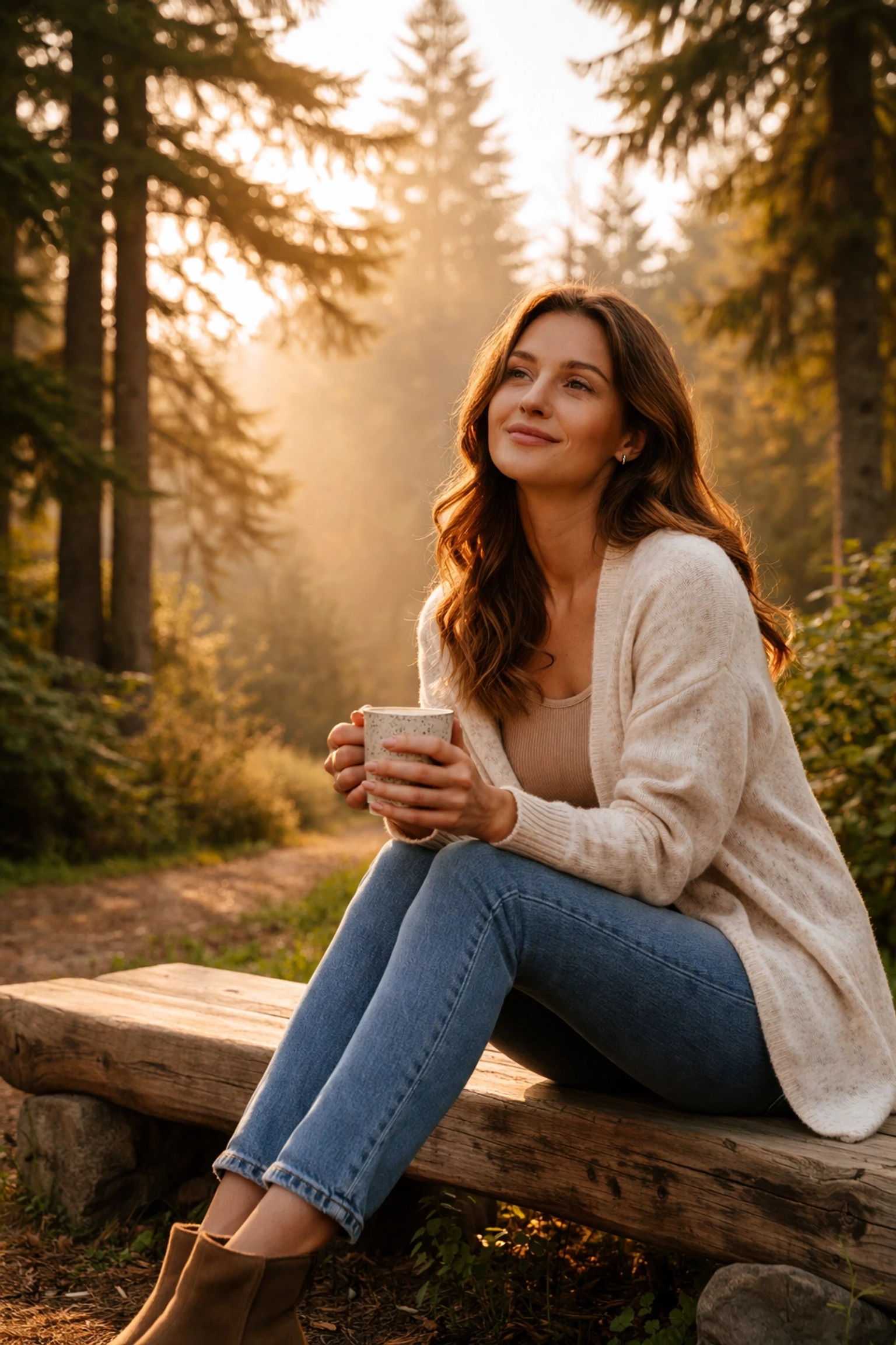 Confident woman in an Oregon park representing security and empowerment for Surrogates under Oregon surrogacy laws.