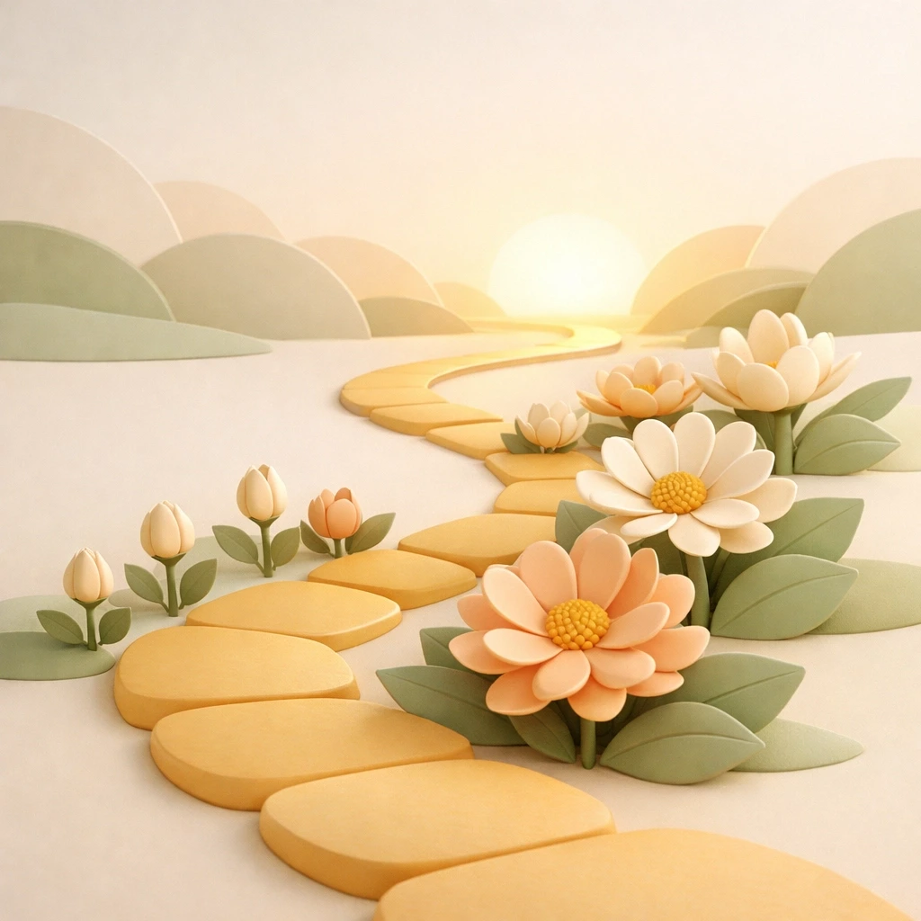 Abstract path representing the various stages of the Maryland surrogacy timeline for surrogates.