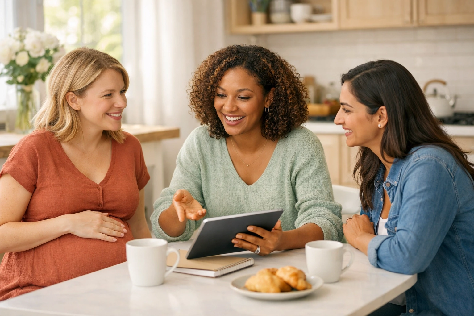 Surrogate receiving insurance guidance and support during New Jersey surrogacy process