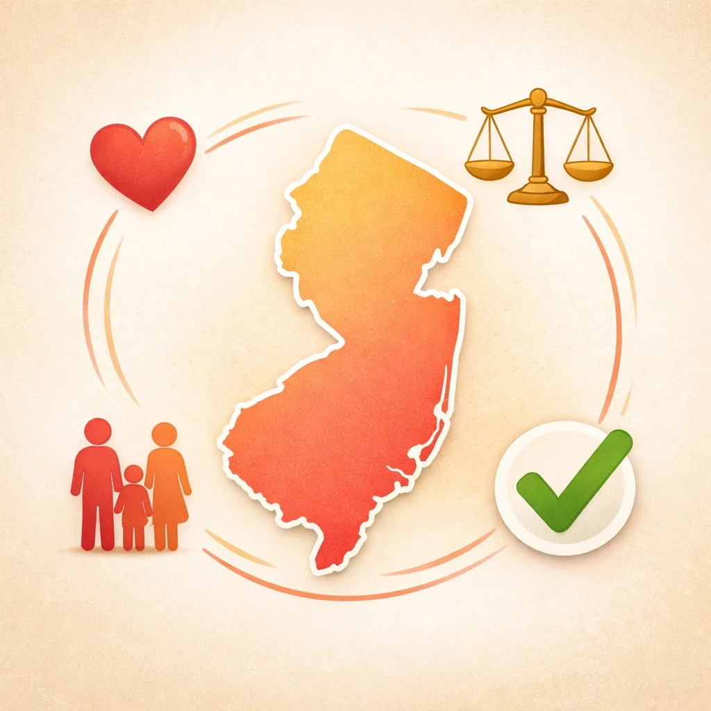 New Jersey surrogacy law framework showing legal protections and rights for gestational carriers