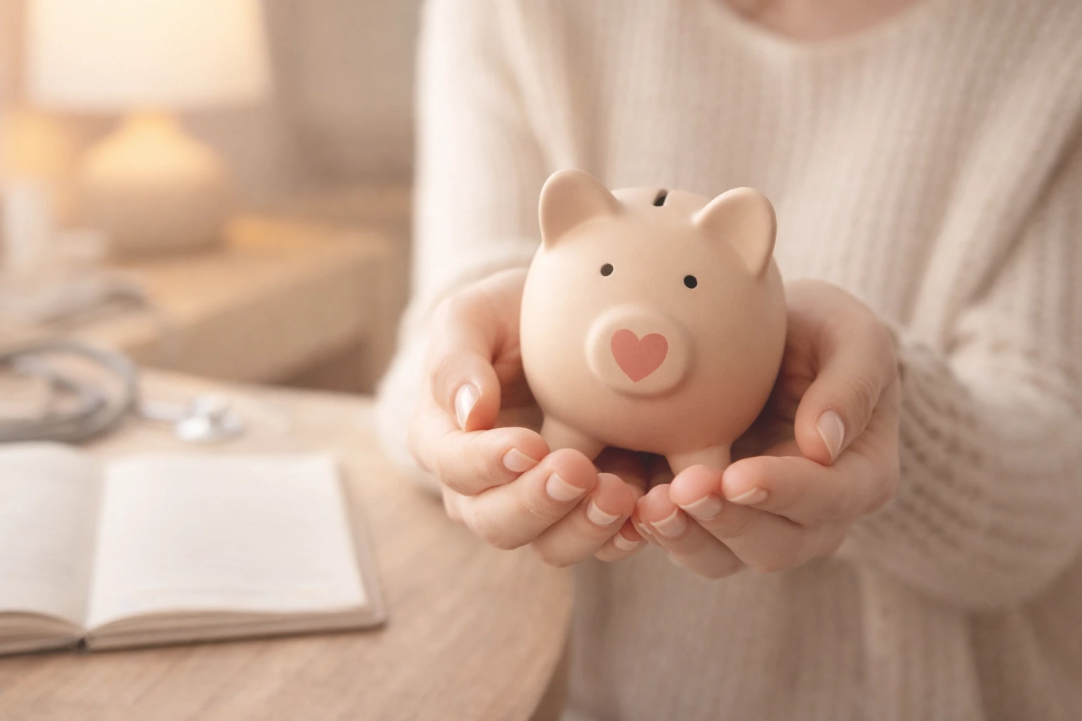 Warm, reassuring image representing financial security and peace of mind for surrogacy insurance in Massachusetts.