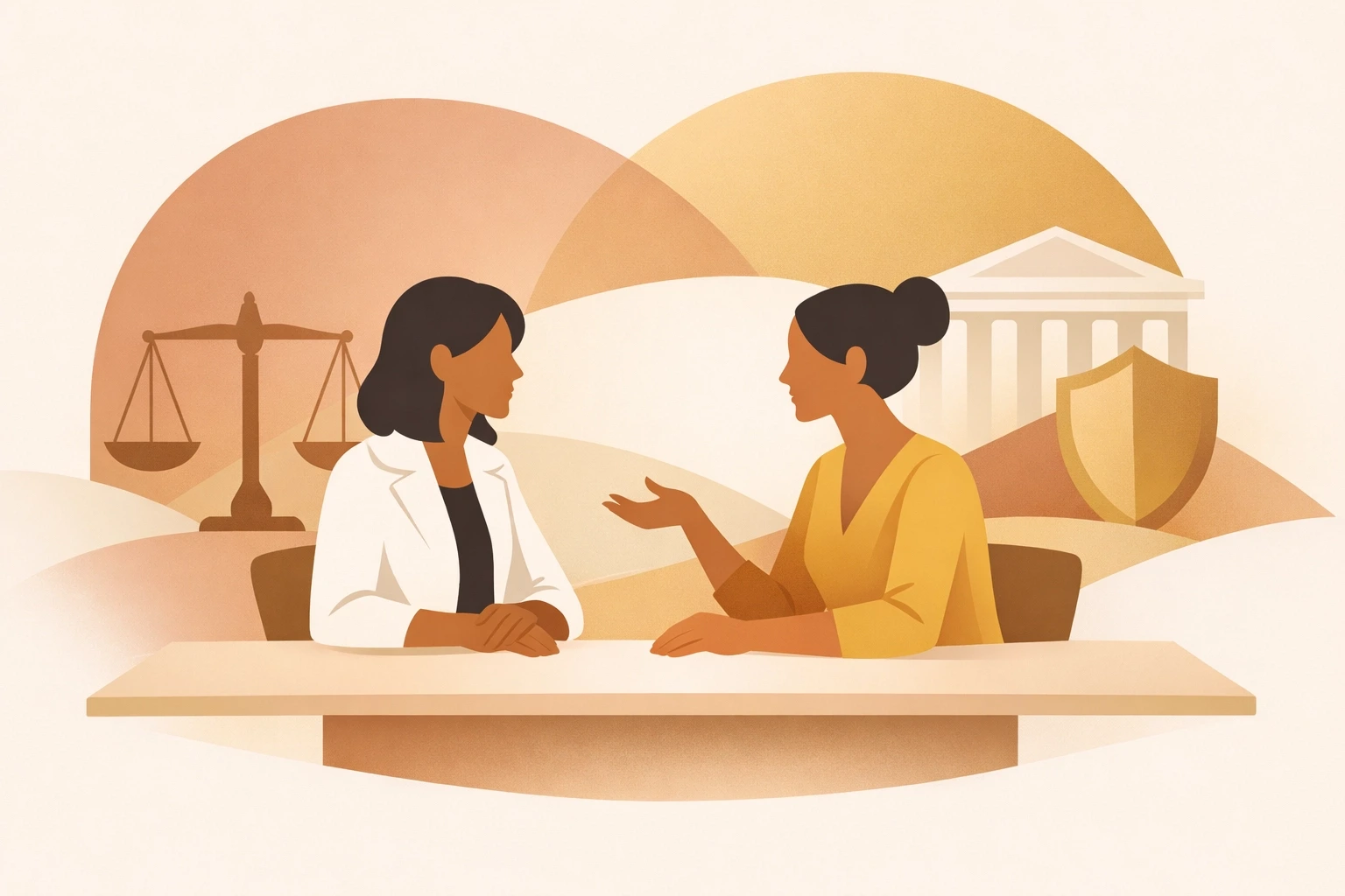 Two women reviewing a Massachusetts surrogacy contract to ensure legal protection for the Surrogate.