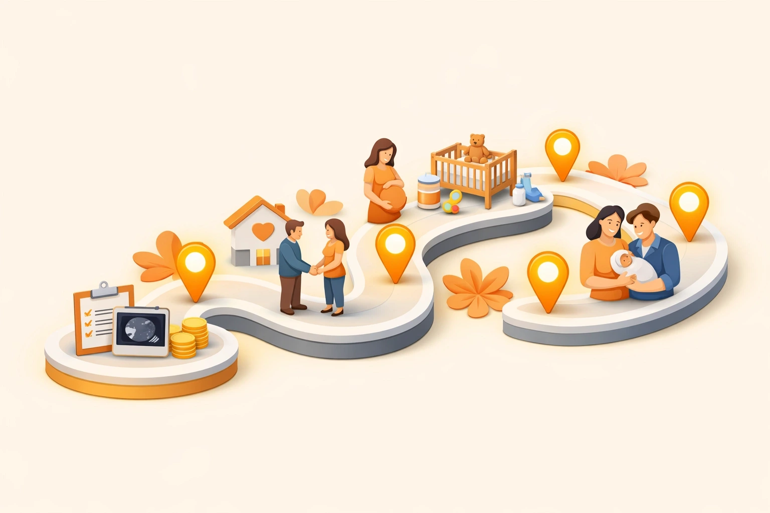 Illustration of the structured financial journey and milestones for Massachusetts surrogate compensation.