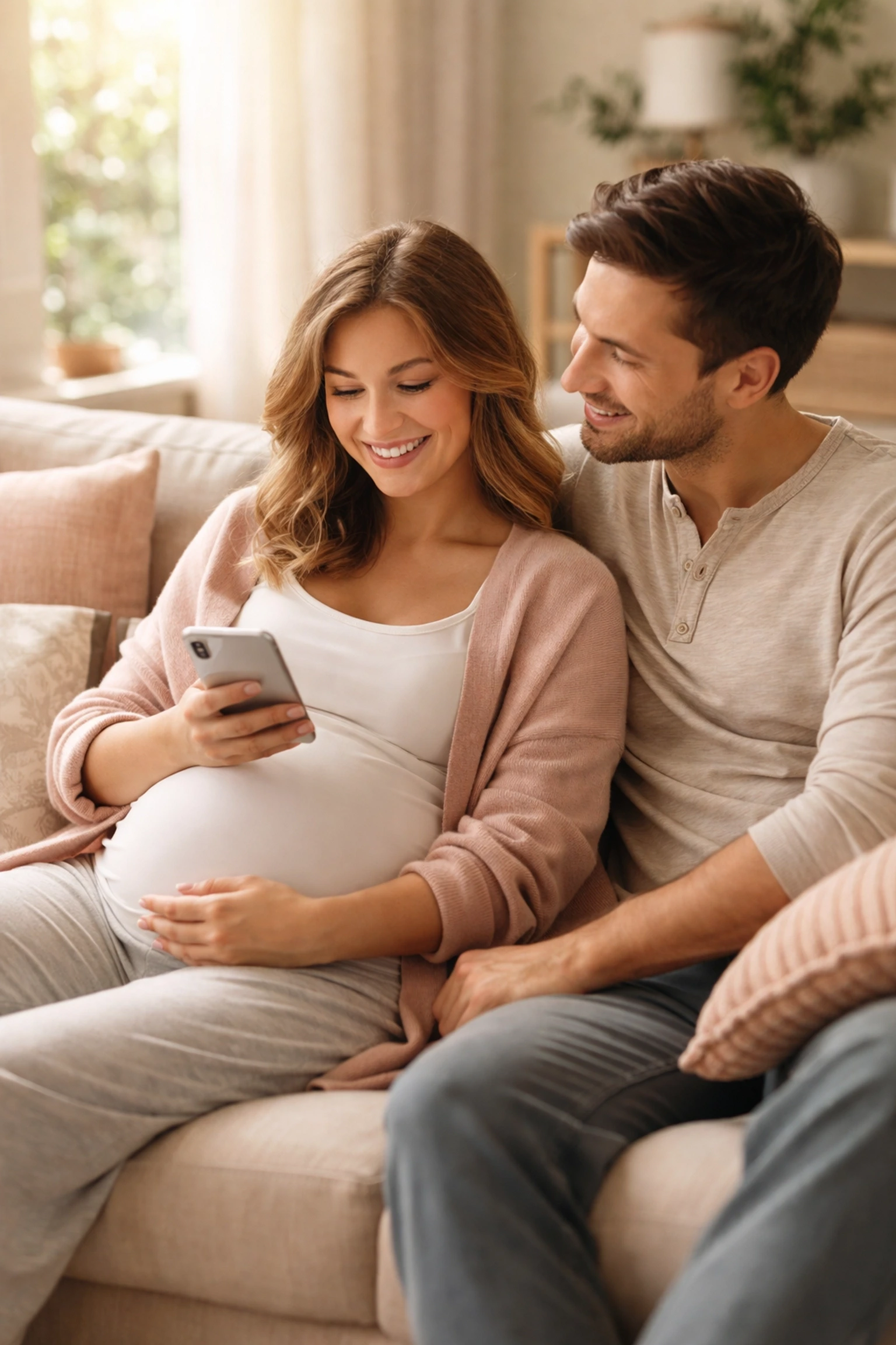 Pregnant Surrogate supported by a friend, relaxing and communicating during the surrogacy journey