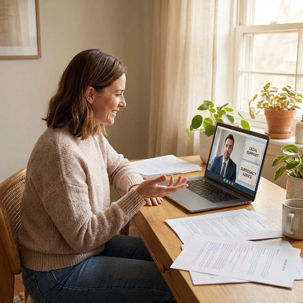 Ohio Surrogate meeting with a surrogacy agency coordinator to review Ohio surrogacy laws, legal protections, and the Surrogate process