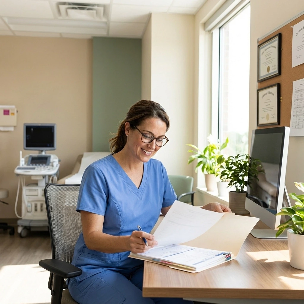 A scene depicting expert legal and medical coordination, essential for a secure and ethical surrogacy journey at a top-rated Illinois agency.