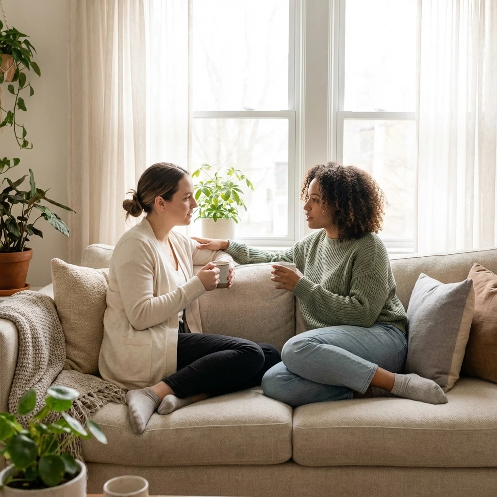 A woman reflecting on her life goals and looking forward to the "New Beginnings" of 2026 as she prepares to become a gestational Surrogate.