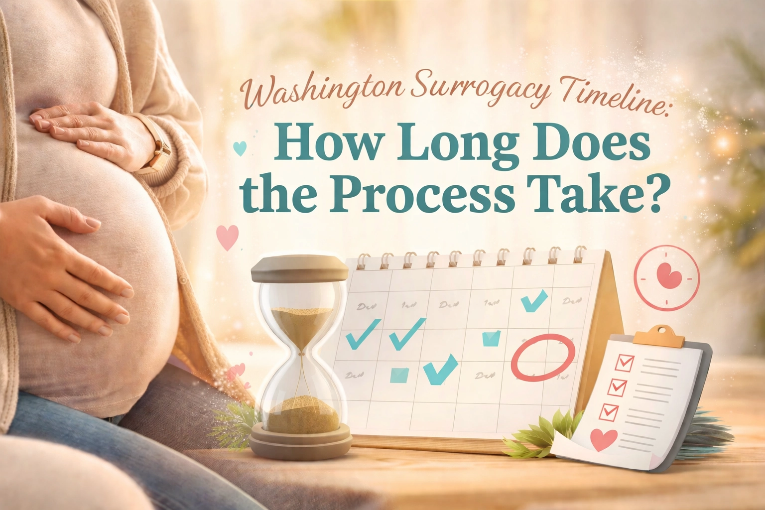 Washington surrogacy timeline overview showing the typical stages and length of the surrogacy process