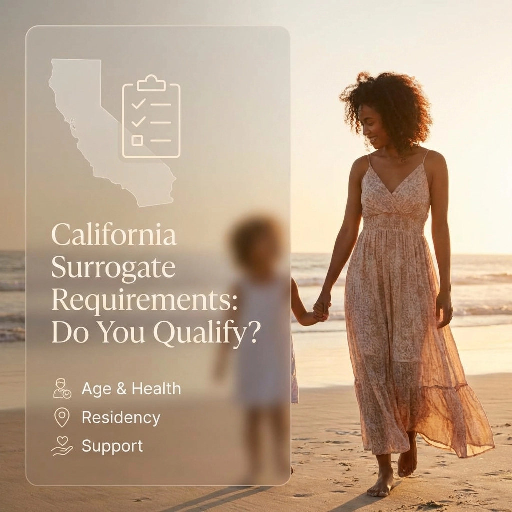 California surrogate requirements overview showing eligibility criteria for gestational surrogates
