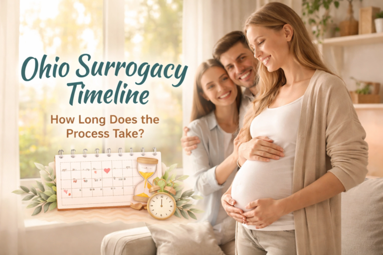 Ohio surrogacy timeline overview showing step by step stages of the surrogacy process