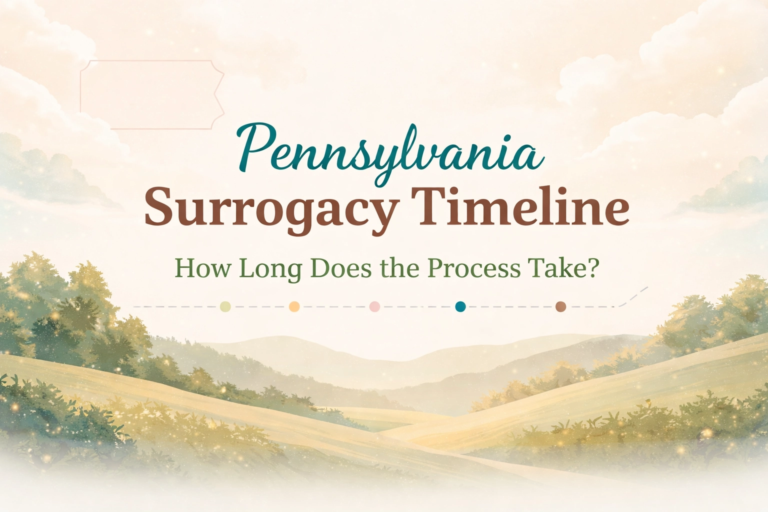 Pennsylvania surrogacy timeline overview showing the typical stages and length of the surrogacy process