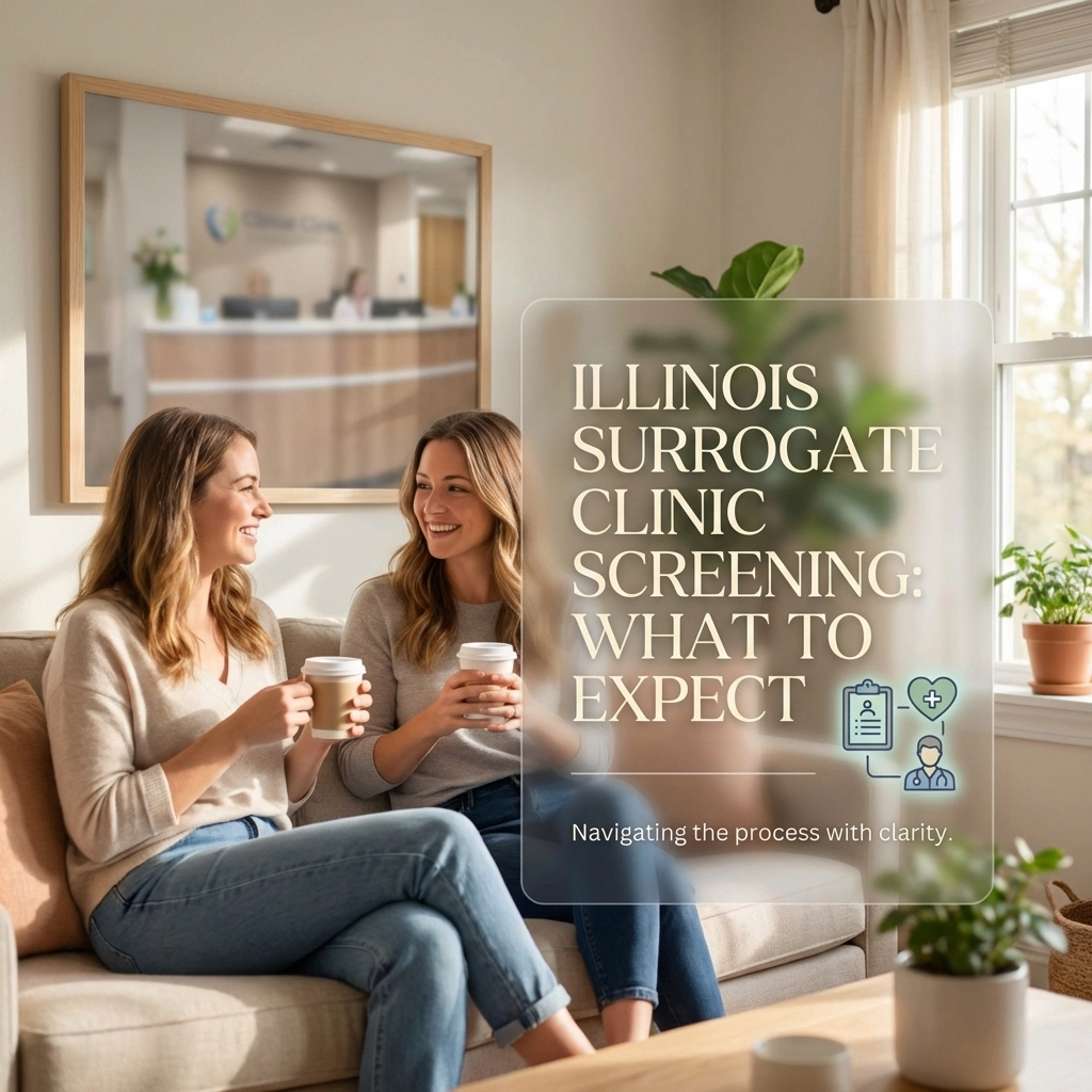 Illinois surrogate clinic screening process showing medical and psychological evaluation steps