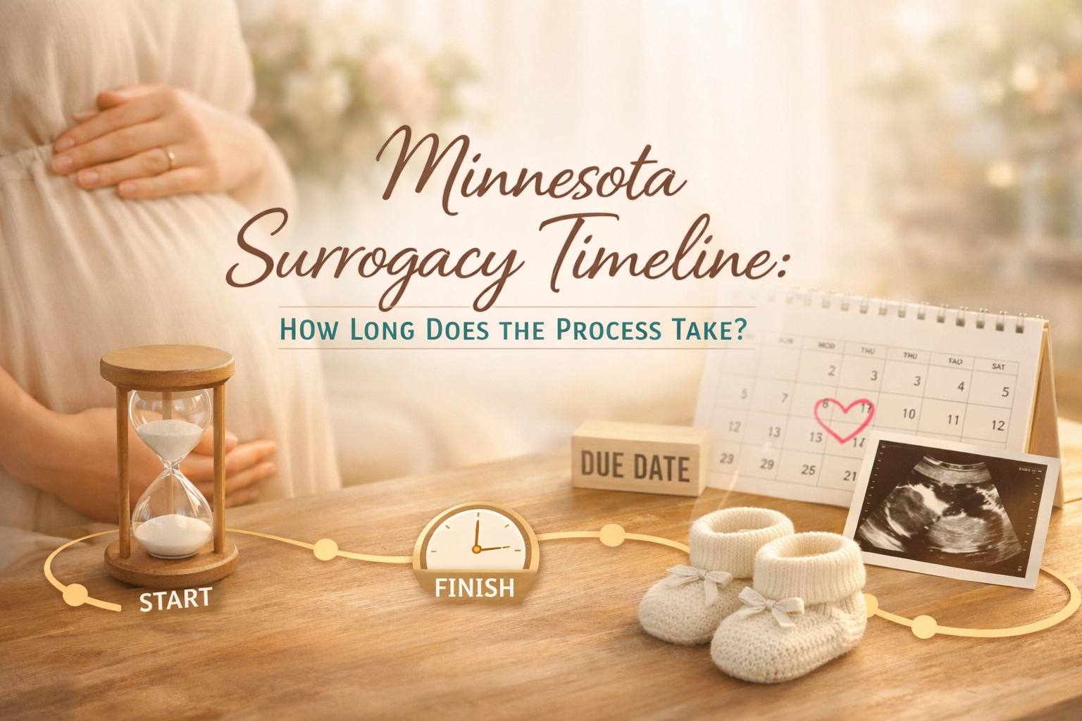 Minnesota surrogacy timeline overview showing the stages and length of the surrogacy process