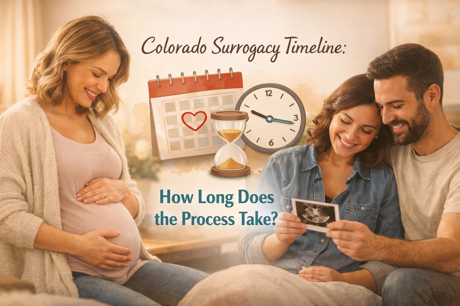 Colorado surrogacy timeline overview showing the typical stages and length of the surrogacy process