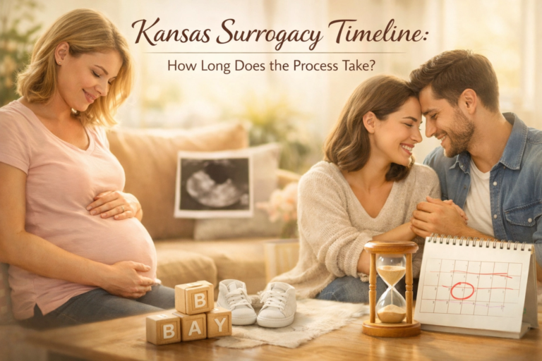 Kansas surrogacy timeline overview showing the stages and length of the surrogacy process