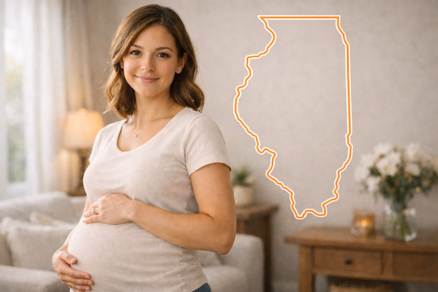 Illinois surrogate support image for women exploring requirements, pay, and guidance with Golden Surrogacy.