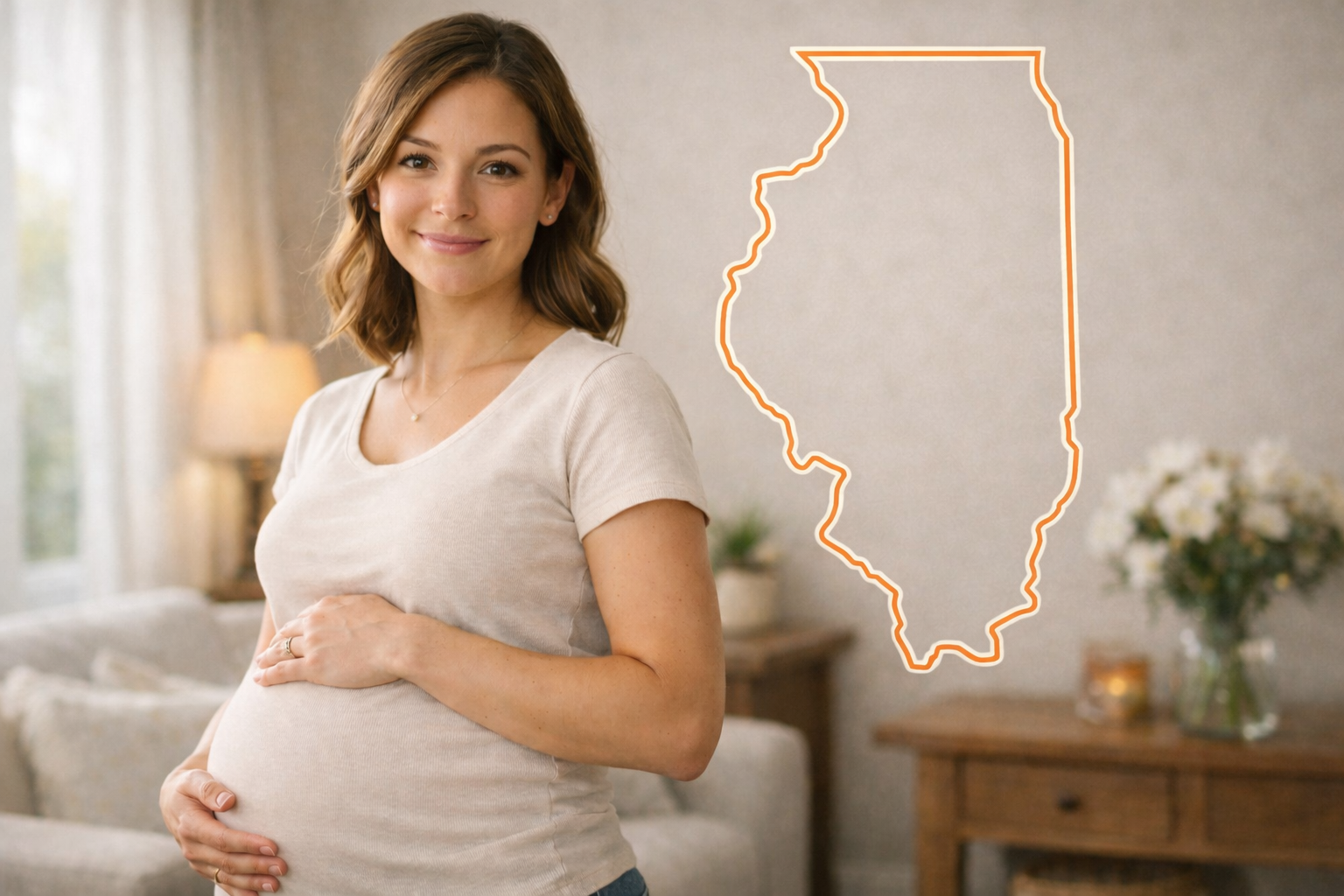 Become a Surrogate in Illinois Illinois surrogate support image for women exploring requirements, pay, and guidance with Golden Surrogacy.