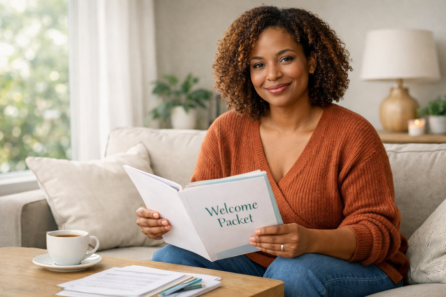 New Jersey Surrogate Compensation and Support Confident woman reviewing compensation and support documents for surrogacy in New Jersey