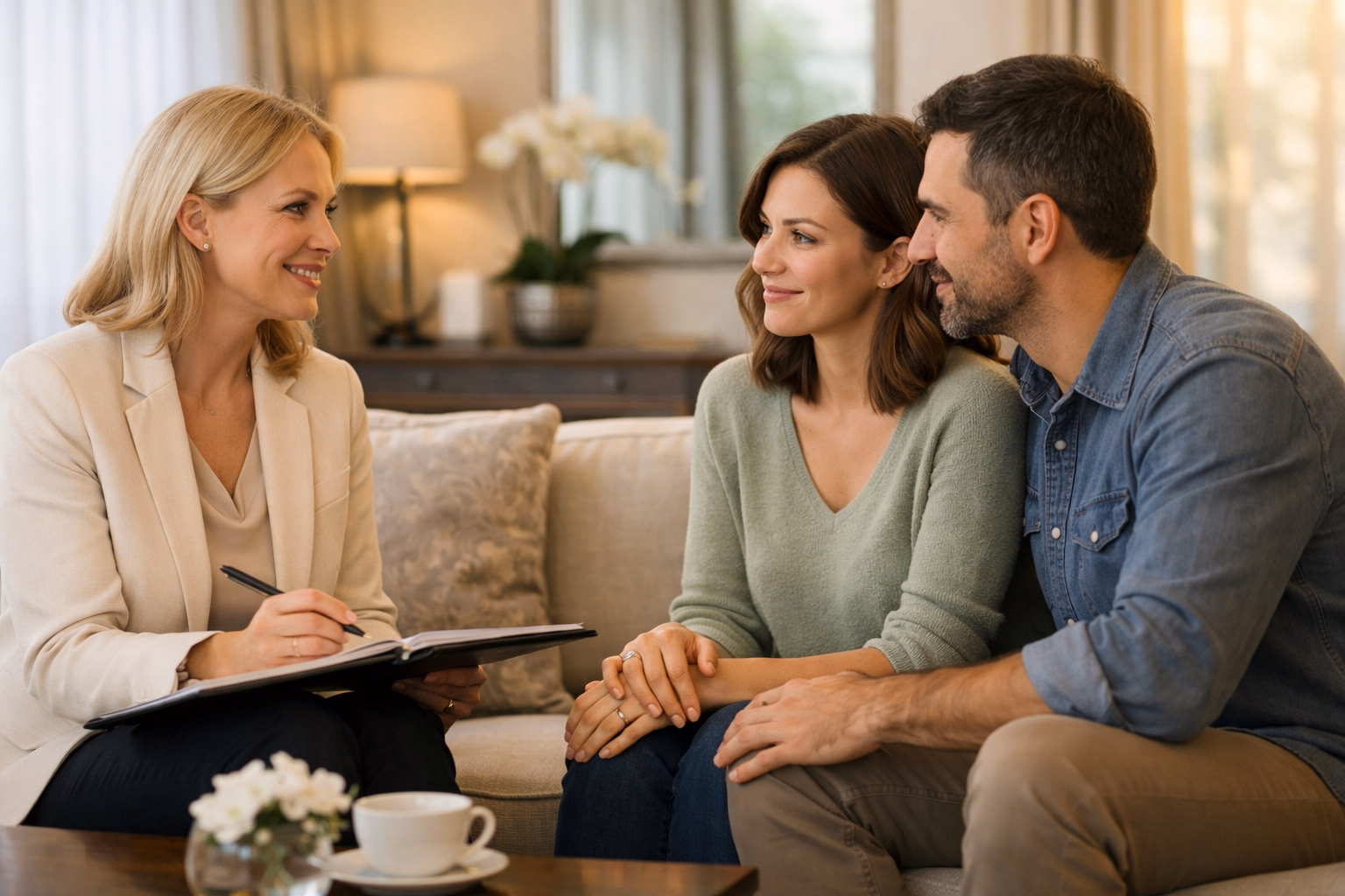 Warm surrogacy consultation reflecting trusted guidance and support