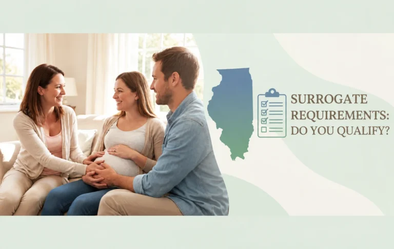 Illinois surrogate requirements overview showing eligibility criteria for gestational surrogates
