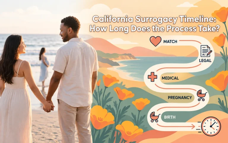 California surrogacy timeline overview showing the typical length of the surrogacy process