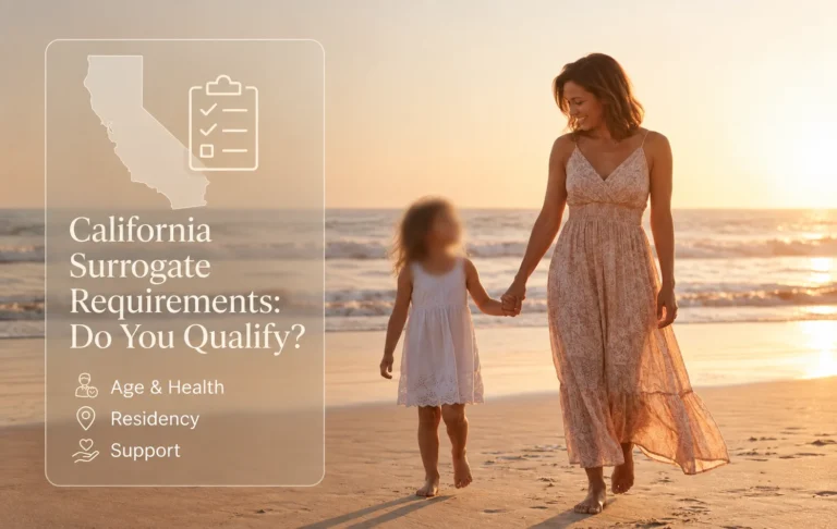 California surrogate requirements overview showing eligibility criteria for gestational surrogates