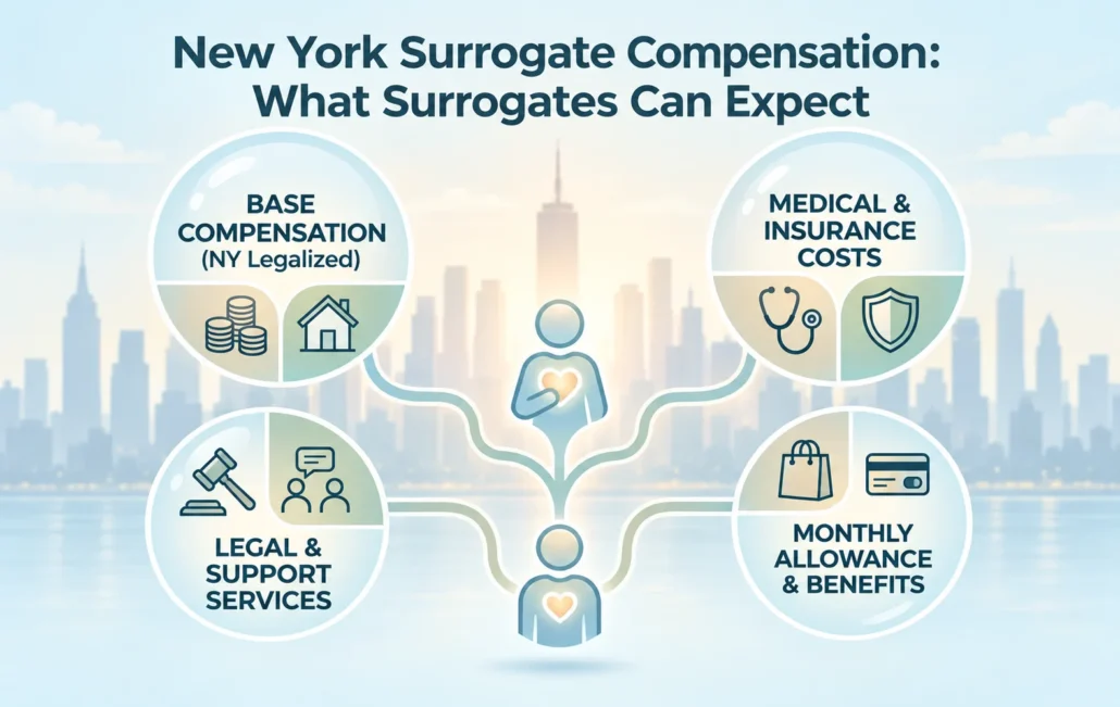 New York surrogate compensation overview explaining pay and benefits for gestational surrogates